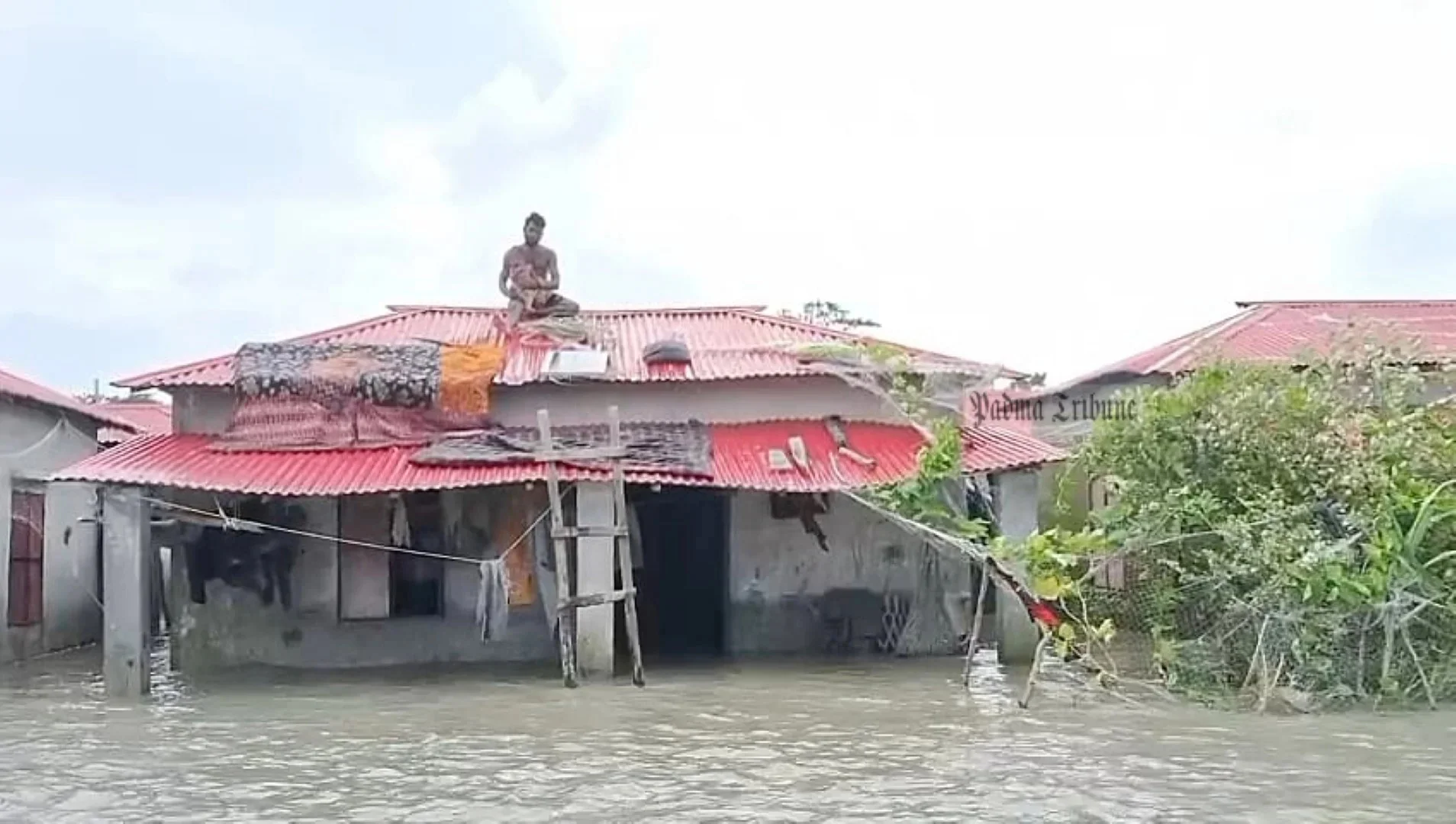 ভোলার চরাঞ্চলে বৃষ্টি-জোয়ারের পানি, নিরাপদ আশ্রয়ের পথে অনেক পরিবার
